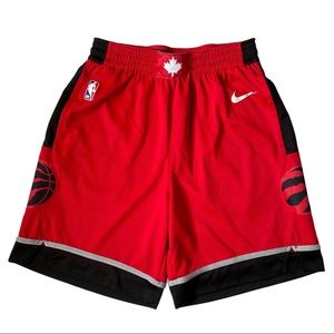 Nike NBA Authentic Toronto Raptors Swingman Official Shorts Red Black - Sz 38
